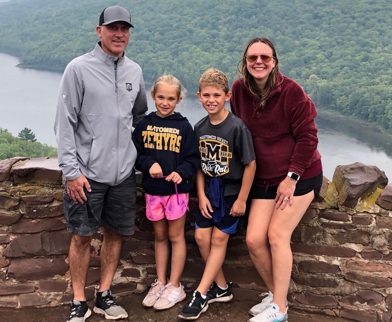 The Semlak family at a scenic overlook